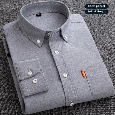 Pure Cotton Washed Oxford Woven Shirts Men