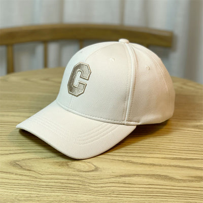 Embroidery C Letters Show Face Small Duck Tongue Cap