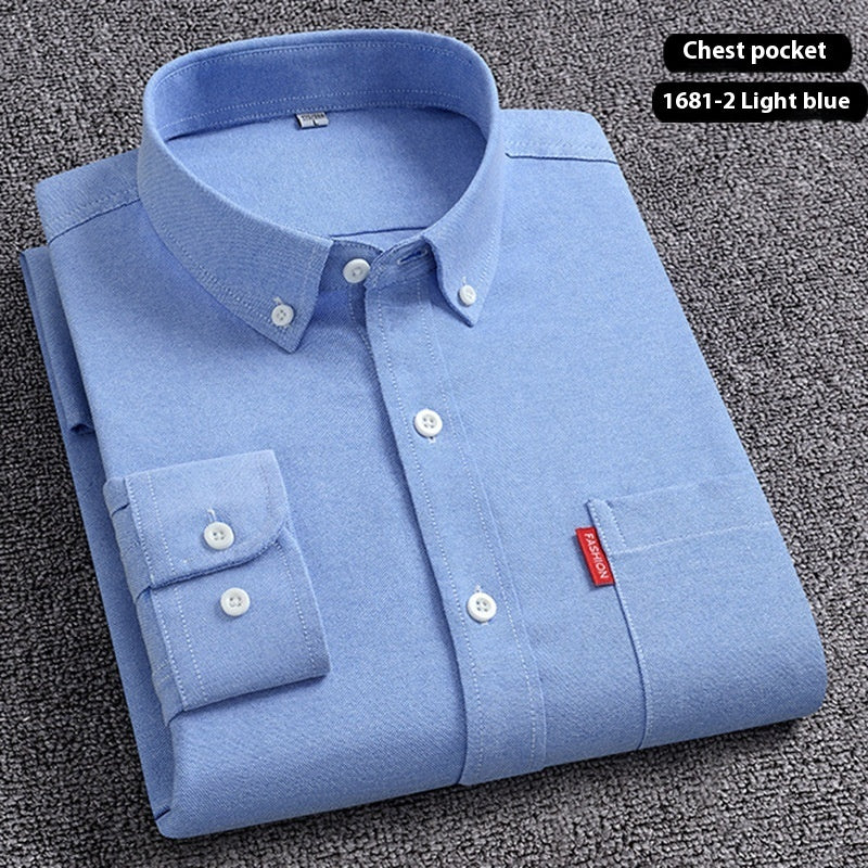 Pure Cotton Washed Oxford Woven Shirts Men